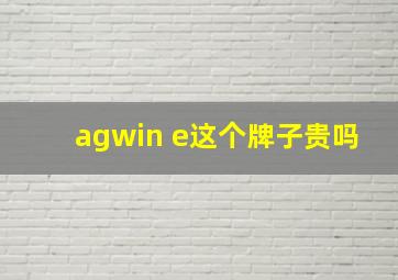 agwin e这个牌子贵吗